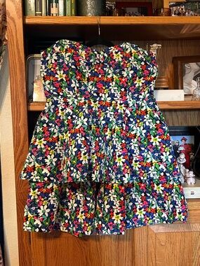 kate spade ♠️ NY Strapless Karmen Floral Tiered Multicolor Dress
